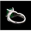 Image 3 : 4.35ct Emerald and Diamond Ring - 14KT White Gold