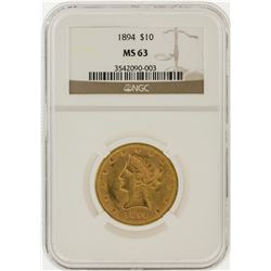 1894 NGC MS63 $10 Liberty Head Eagle Gold Coin