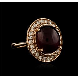 14KT Rose Gold 10.69ct Ruby and Diamond Ring