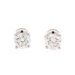 1.05ctw Diamond Stud Earrings - 14KT White Gold