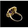 Image 3 : 4.12ct Tanzanite and Diamond Ring - 14KT Yellow Gold