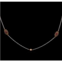 James Kurk 0.50ctw Ruby and Diamond Necklace - 14KT Two-Tone Gold