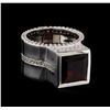 Image 1 : Crayola 4.20ct Garnet and White Sapphire Ring - .925 Silver