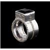 Image 4 : Crayola 4.20ct Garnet and White Sapphire Ring - .925 Silver