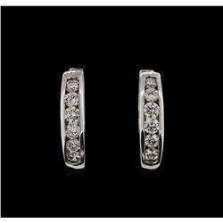 0.62ctw Diamond Earrings - 14KT White Gold