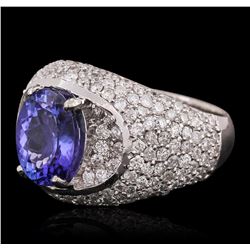 14KT White Gold 2.69ct Tanzanite and Diamond Ring