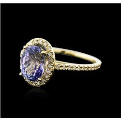 14KT Yellow Gold 1.50ct Tanzanite and Diamond Ring