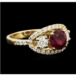 14KT Yellow Gold 1.78ct Ruby and Diamond Ring