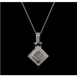 1.25ctw Diamond Pendant With Chain - 14KT White Gold