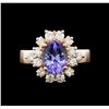 Image 2 : 2.08ct Tanzanite and Diamond Ring - 14KT Rose Gold