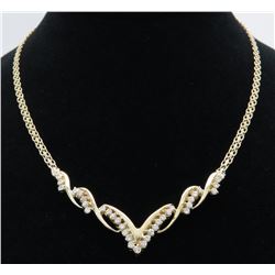 0.90ctw Diamond Necklace - 14KT Yellow Gold