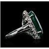 Image 3 : 14KT White Gold 13.35ct Emerald and Diamond Ring