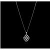 Image 2 : 14KT White Gold 0.25ctw Diamond Pendant With Chain