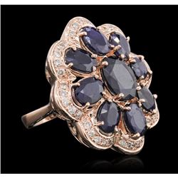 14KT Rose Gold 10.37ctw Sapphire Ring
