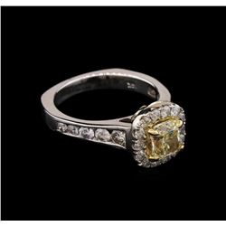 2.05ctw Light Yellow Diamond Ring - 14KT White Gold