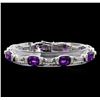 Image 1 : Crayola 20.00ctw Amethyst and White Sapphire Bracelet - .925 Silver