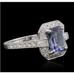 14KT White Gold 2.18ct Tanzanite and Diamond Ring