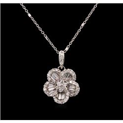 0.70ctw Diamond Pendant With Chain - 18KT White Gold