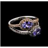 Image 1 : 1.34ctw Tanzanite and Diamond Ring - 14KT Two-Tone Gold