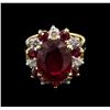 Image 2 : 8.73ctw Ruby and Diamond Ring - 14KT Yellow Gold