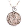 Image 1 : 14KT Two-Tone Gold 1.30ctw Diamond Pendant With Chain