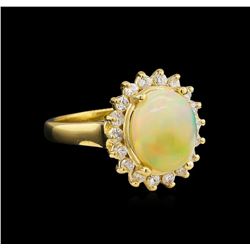 2.48ct Opal and Diamond Ring - 14KT Yellow Gold