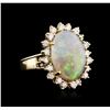 Image 1 : 14KT Yellow Gold 6.16ct Opal and Diamond Ring