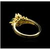 Image 3 : 0.48ctw Emerald and Diamond Ring - 14KT Yellow Gold