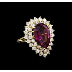 9.50ct Garnet and Diamond Ring - 18KT Two-Tone Gold