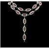 Image 1 : 10.00ctw Ruby and Diamond Necklace - 10KT White Gold