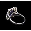 Image 3 : 3.51ct Tanzanite and Diamond Ring - 14KT White Gold