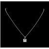 Image 1 : 1.46ct Aquamarine and Diamond Pendant With Chain - 14KT White Gold