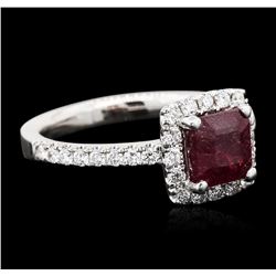 18KT White Gold 1.00ct Ruby and Diamond Ring