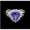 Image 2 : 1.95ct Tanzanite and Diamond Ring - 14KT White Gold