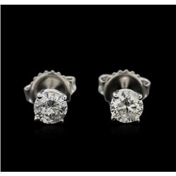 0.96ctw Diamond Stud Earrings - 14KT White Gold