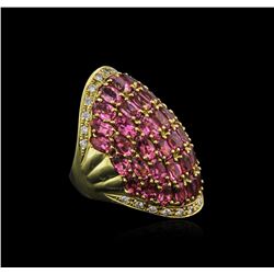 18KT Yellow Gold 8.36ct Tourmaline and Diamond Ring