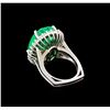 Image 3 : GIA Cert 15.64ct Emerald and Diamond Ring - 14KT White Gold