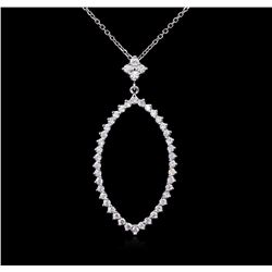 0.75ctw Diamond Pendant With Chain - 14KT White Gold