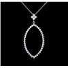 Image 1 : 0.75ctw Diamond Pendant With Chain - 14KT White Gold