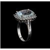 Image 4 : 7.08ct Aquamarine and Diamond Ring - 14KT White Gold