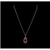 Image 2 : 8.52ct Morganite and Diamond Pendant - 14KT Rose Gold