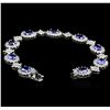 Image 4 : 14KT White Gold 13.14ctw Tanzanite and Diamond Bracelet