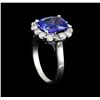 Image 4 : 3.78ct Tanzanite and Diamond Ring - 14KT White Gold