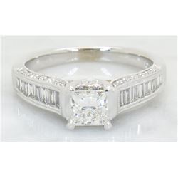 GIA Cert 0.93ctw Diamond Ring - 14KT White Gold