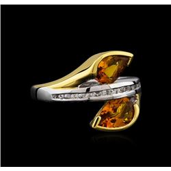 Crayola 2.20ctw Citrine and White Sapphire Ring - .925 Silver