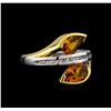 Image 1 : Crayola 2.20ctw Citrine and White Sapphire Ring - .925 Silver