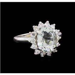 2.81ct Aquamarine and Diamond Ring - 14KT White Gold