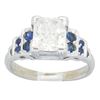 Image 1 : 1.40ctw Diamond and Sapphire Ring - 14KT White Gold