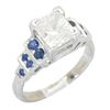 Image 3 : 1.40ctw Diamond and Sapphire Ring - 14KT White Gold