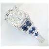 Image 8 : 1.40ctw Diamond and Sapphire Ring - 14KT White Gold